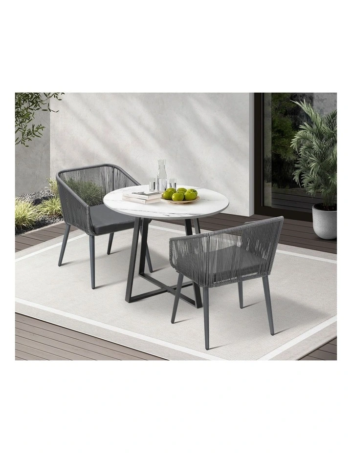 Livsip 3x Outdoor Dining Setting Sintered Stone Table Patio Furniture Bistro Set image 7