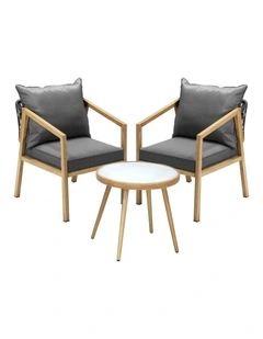 Livsip Outdoor Bistro Set Dining Chairs Table Patio Furniture Setting 3 Piece