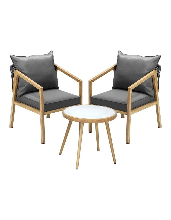 Livsip Outdoor Bistro Set Dining Chairs Table Patio Furniture Setting 3 Piece image 1