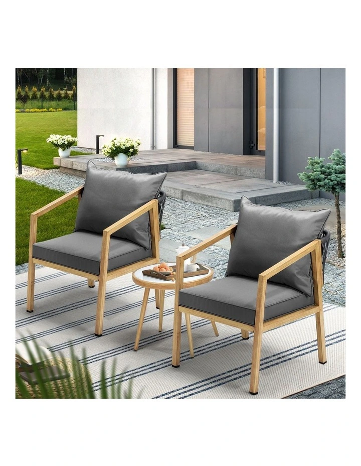 Livsip Outdoor Bistro Set Dining Chairs Table Patio Furniture Setting 3 Piece image 5