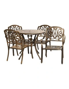 Livsip Outdoor Furniture 5 Piece Dining Set Chairs Table Bistro Set Patio Garden