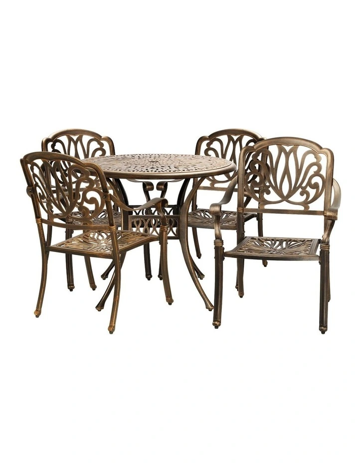 Livsip Outdoor Furniture 5 Piece Dining Set Chairs Table Bistro Set Patio Garden image 1