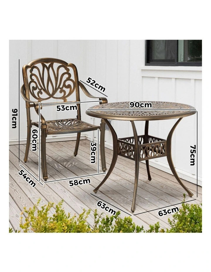 Livsip Outdoor Furniture 5 Piece Dining Set Chairs Table Bistro Set Patio Garden image 3