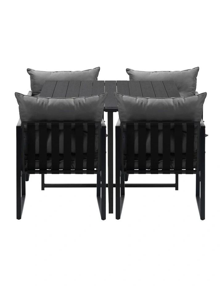 Livsip 5PCS Outdoor Dining Set Patio Furniture Garden Table Sofa Chairs image 2