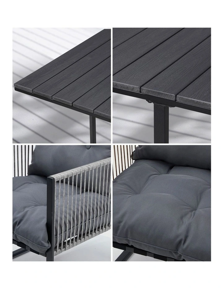 Livsip 5PCS Outdoor Dining Set Patio Furniture Garden Table Sofa Chairs image 6