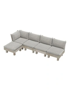 Livsip 5 Piece Outdoor Sofa Set Wooden Lounge Setting