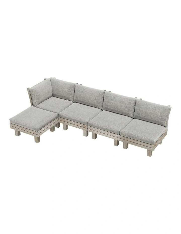 Livsip 5 Piece Outdoor Sofa Set Wooden Lounge Setting image 1