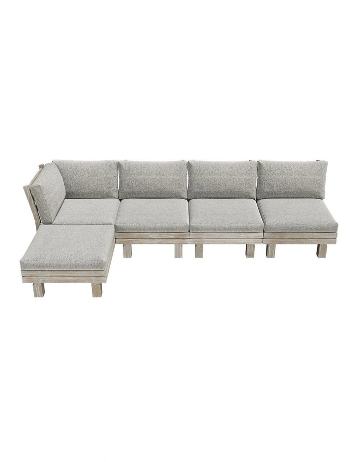Livsip 5 Piece Outdoor Sofa Set Wooden Lounge Setting image 2