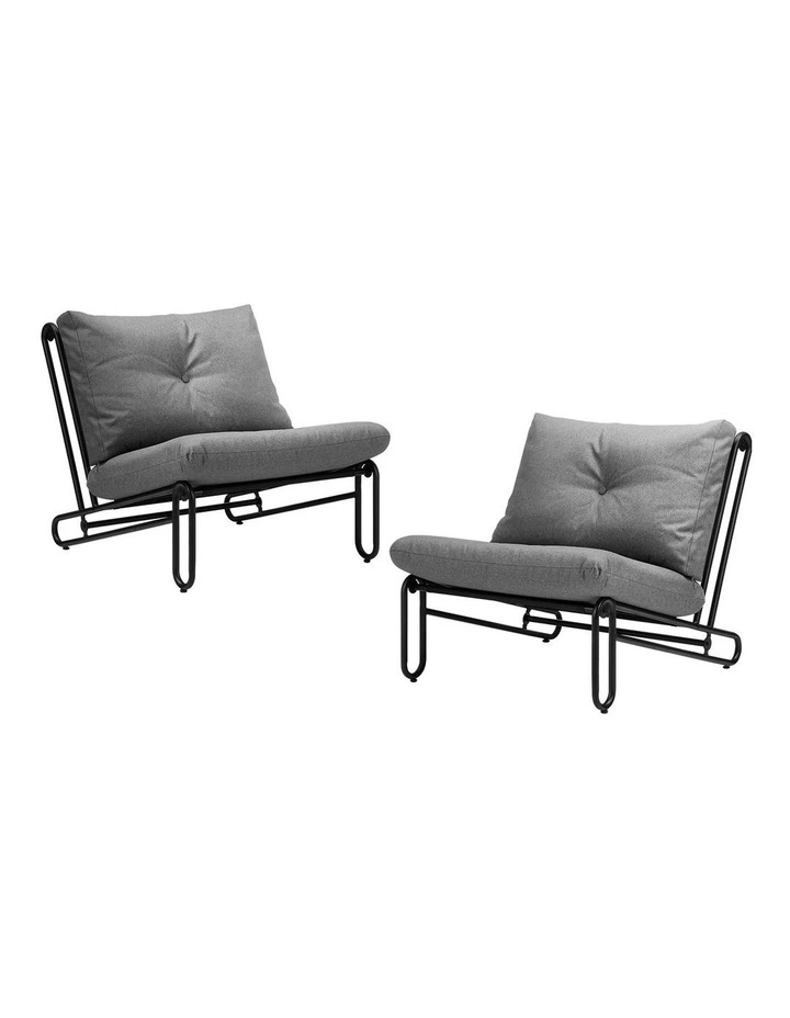 Livsip 2PCS Outdoor Lounge Chairs Patio Furniture Garden Sofa with Cushions Grey image 1