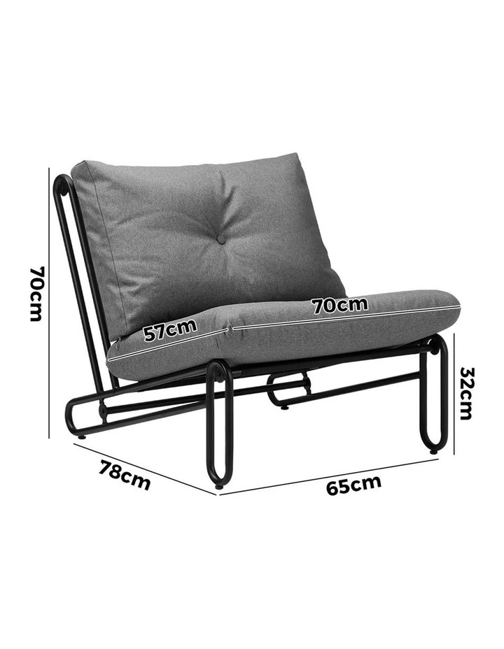 Livsip 2PCS Outdoor Lounge Chairs Patio Furniture Garden Sofa with Cushions Grey image 3