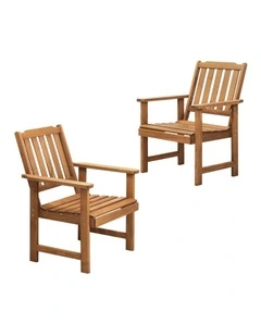 Livsip Outdoor Armchair Wooden Patio Furniture Set of 2 Chairs Set Garden Seat
