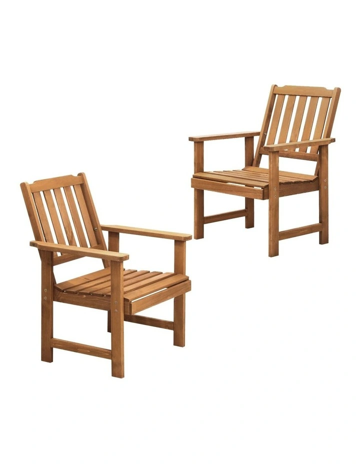 Livsip Outdoor Armchair Wooden Patio Furniture Set of 2 Chairs Set Garden Seat image 1