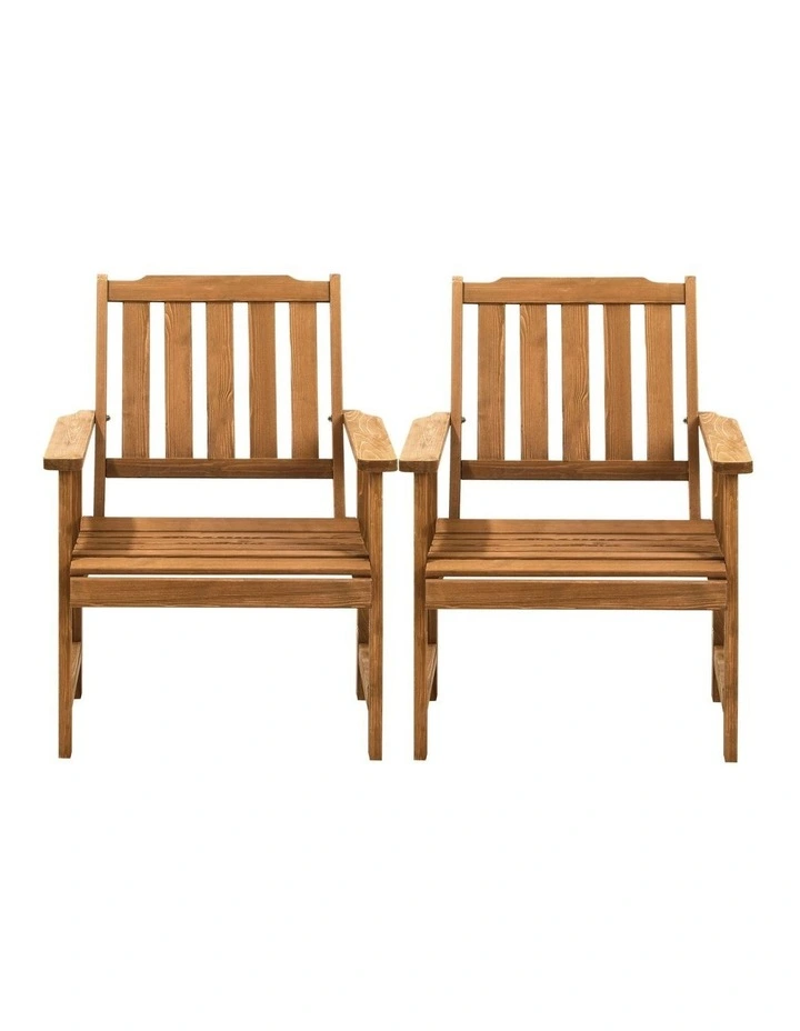Livsip Outdoor Armchair Wooden Patio Furniture Set of 2 Chairs Set Garden Seat image 2