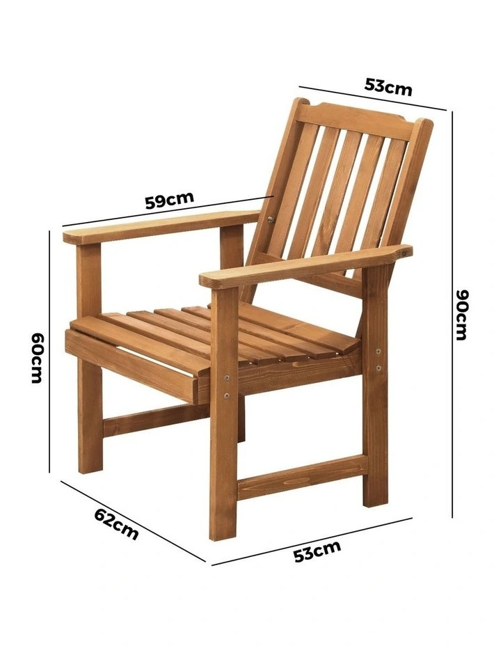 Livsip Outdoor Armchair Wooden Patio Furniture Set of 2 Chairs Set Garden Seat image 3