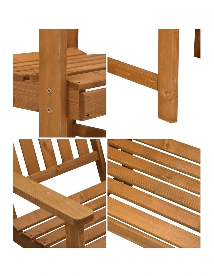 Livsip Outdoor Armchair Wooden Patio Furniture Set of 2 Chairs Set Garden Seat image 6