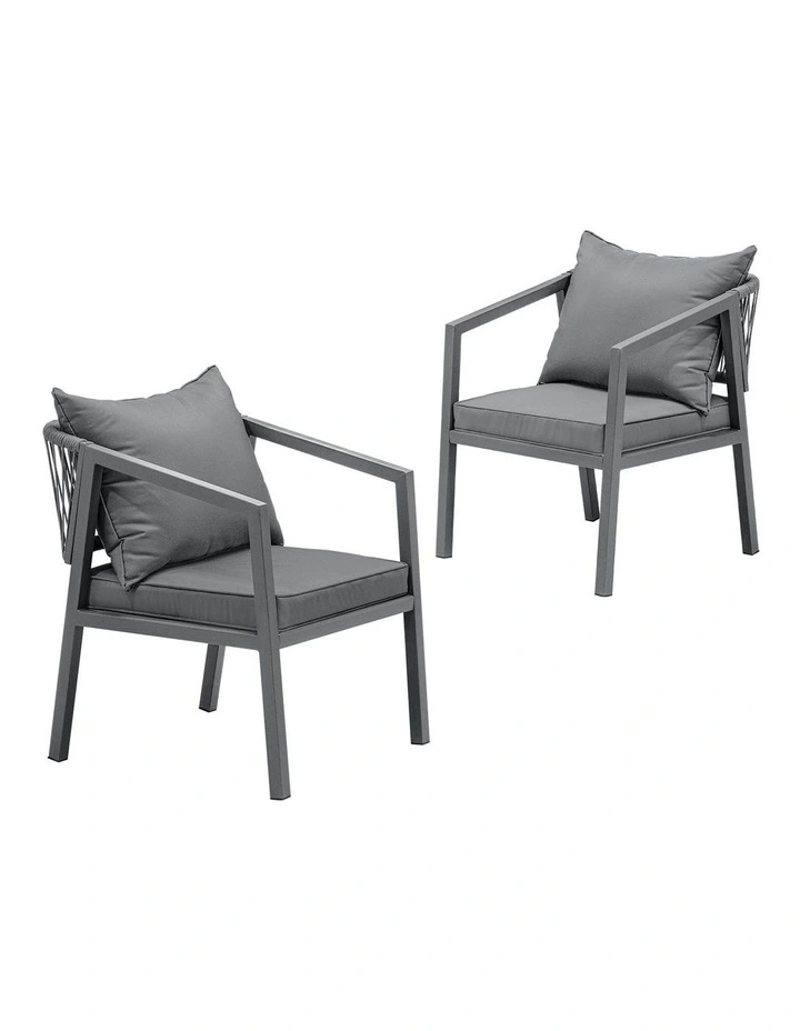 Livsip 2PCS Outdoor Furniture Chairs Garden Patio Garden Lounge Set Steel Frame image 3
