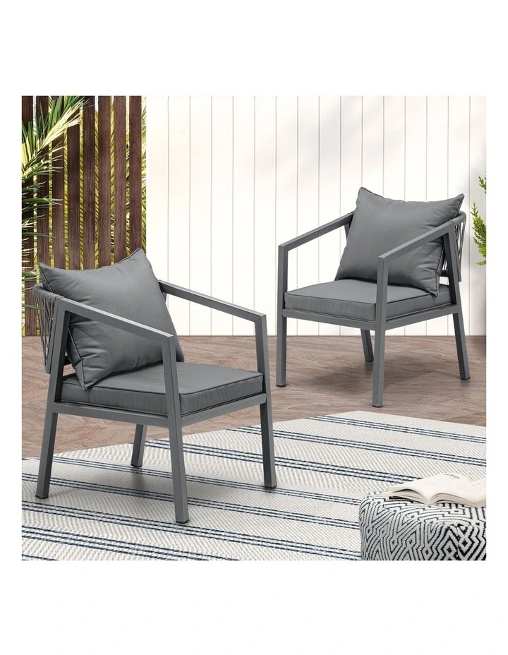 Livsip 2PCS Outdoor Furniture Chairs Garden Patio Garden Lounge Set Steel Frame image 4