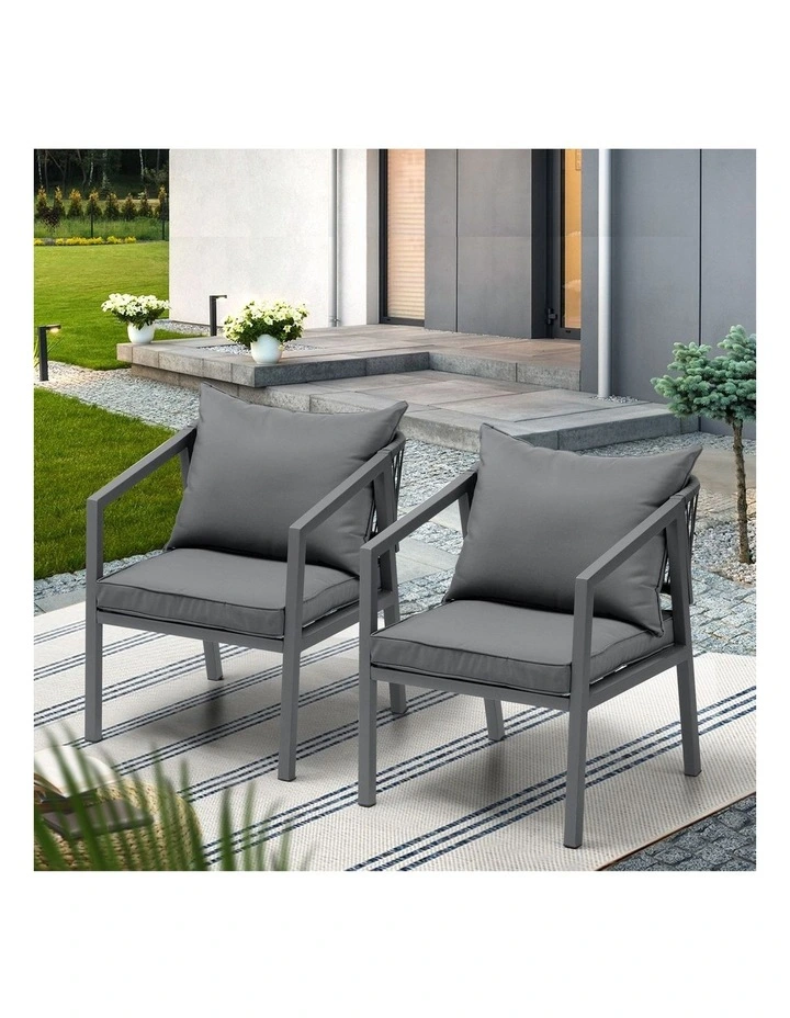 Livsip 2PCS Outdoor Furniture Chairs Garden Patio Garden Lounge Set Steel Frame image 5