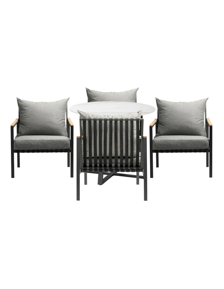 Livsip 5PCS Outdoor Dining Setting Table Sofa Chairs Patio Furniture Bistro Set image 2