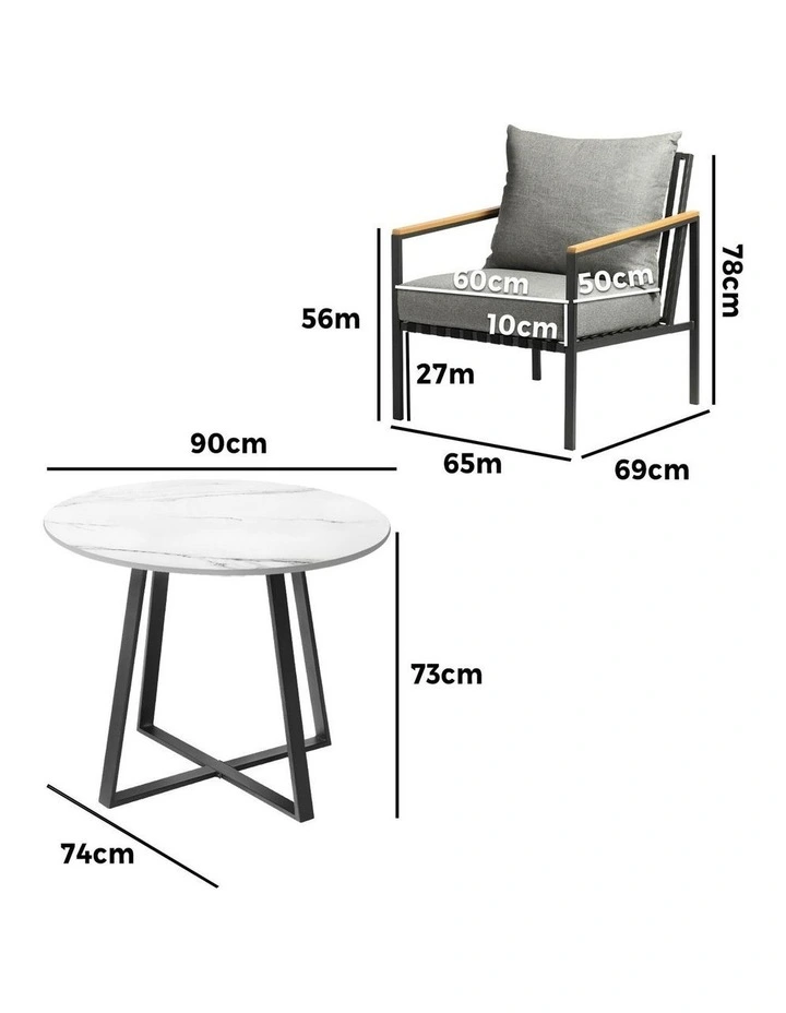 Livsip 5PCS Outdoor Dining Setting Table Sofa Chairs Patio Furniture Bistro Set image 3