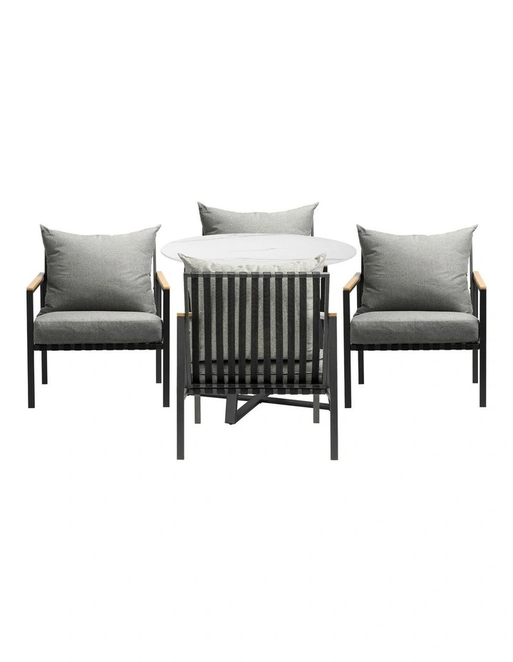 Livsip 5PCS Outdoor Dining Setting Table Sofa Chairs Patio Furniture Bistro Set image 5
