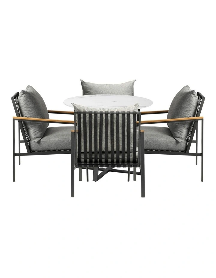 Livsip 5PCS Outdoor Dining Setting Table Sofa Chairs Patio Furniture Bistro Set image 6