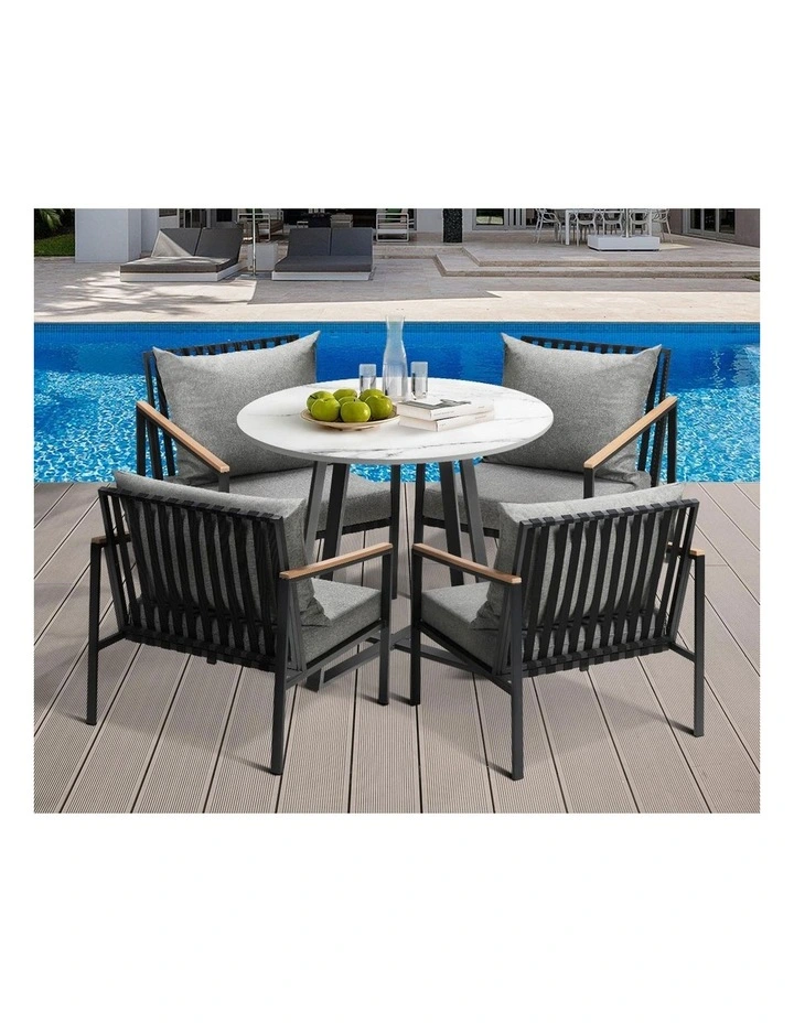 Livsip 5PCS Outdoor Dining Setting Table Sofa Chairs Patio Furniture Bistro Set image 7