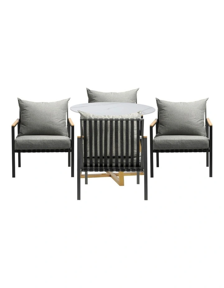 Livsip 5 Piece Outdoor Dining Setting Sintered Stone Table Patio Furniture Set image 5