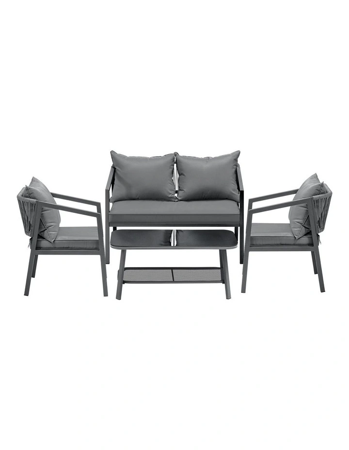 Livsip 4PCS Garden Outdoor Furniture Setting Lounge Patio Sofa Table Chairs Set image 2