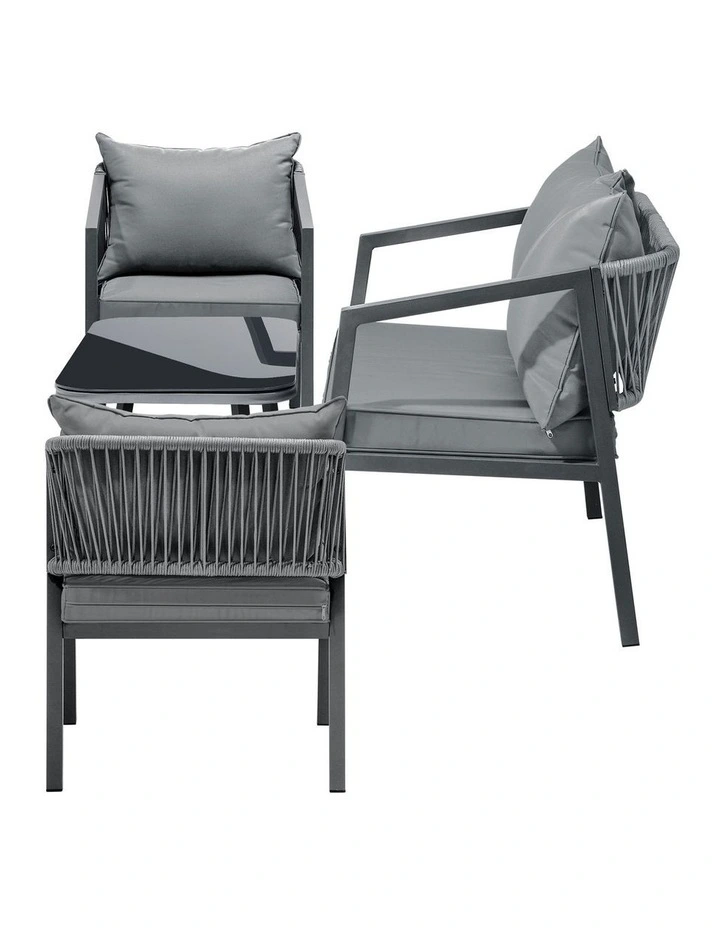 Livsip 4PCS Garden Outdoor Furniture Setting Lounge Patio Sofa Table Chairs Set image 7