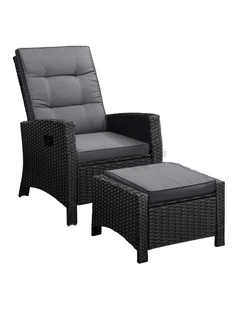 Livsip Outdoor Recliner Chairs Sun Lounge Wicker Sofa Patio Furniture Garden