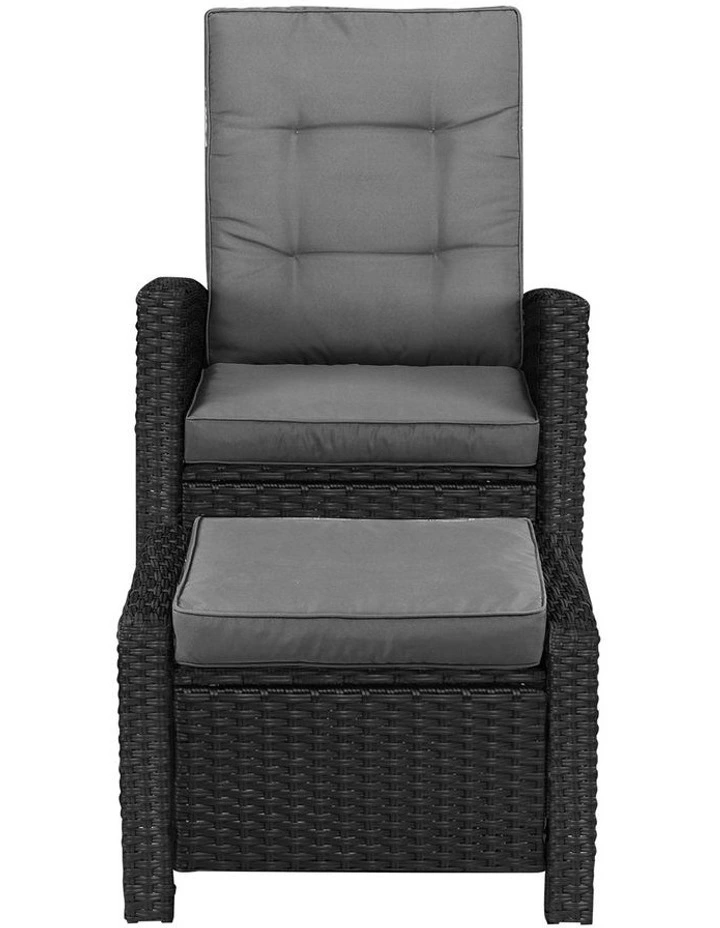 Livsip Outdoor Recliner Chairs Sun Lounge Wicker Sofa Patio Furniture Garden image 2