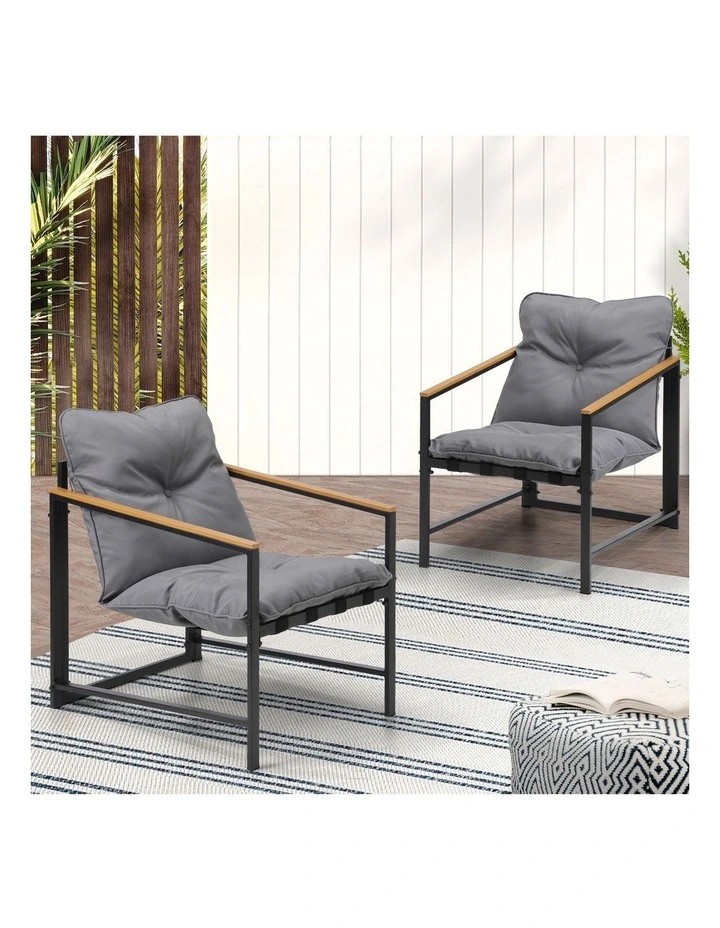 Livsip Outdoor Chairs Furniture Setting Garden Patio Armchair Lounge Sofa image 4