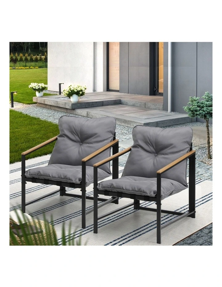Livsip Outdoor Chairs Furniture Setting Garden Patio Armchair Lounge Sofa image 5