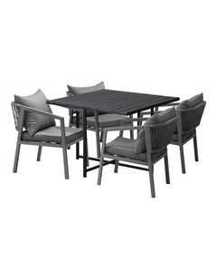 Livsip Outdoor Dining Set Patio Furniture Garden Balck Table Setting 4 Seater