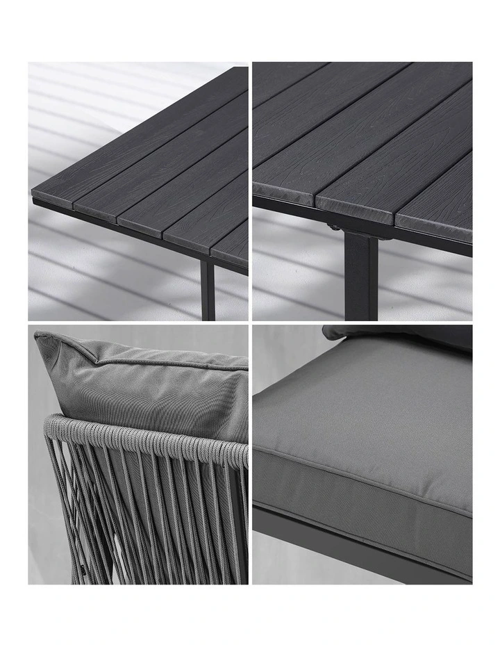 Livsip Outdoor Dining Set Patio Furniture Garden Balck Table Setting 4 Seater image 6