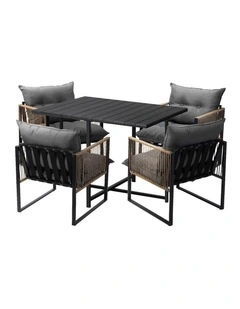 Livsip Outdoor Dining Set Patio Furniture Garden 4 Seater