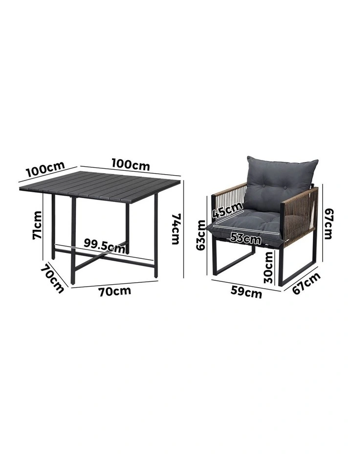 Livsip Outdoor Dining Set Patio Furniture Garden 4 Seater image 3