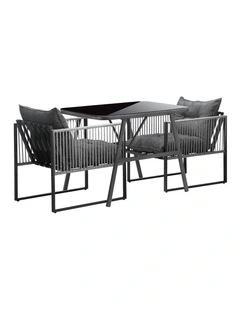 Livsip 3PCS Outdoor Dining Set Bistro Set Patio Furniture Garden Table Chairs
