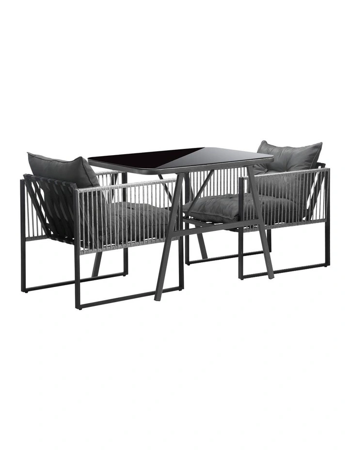 Livsip 3PCS Outdoor Dining Set Bistro Set Patio Furniture Garden Table Chairs image 1