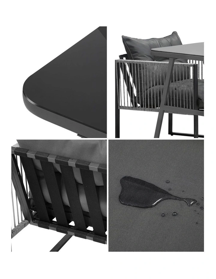 Livsip 3PCS Outdoor Dining Set Bistro Set Patio Furniture Garden Table Chairs image 6