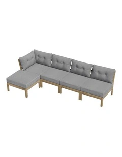 Livsip 5 Seater Outdoor Sofa Set Modular Lounge Setting Grey