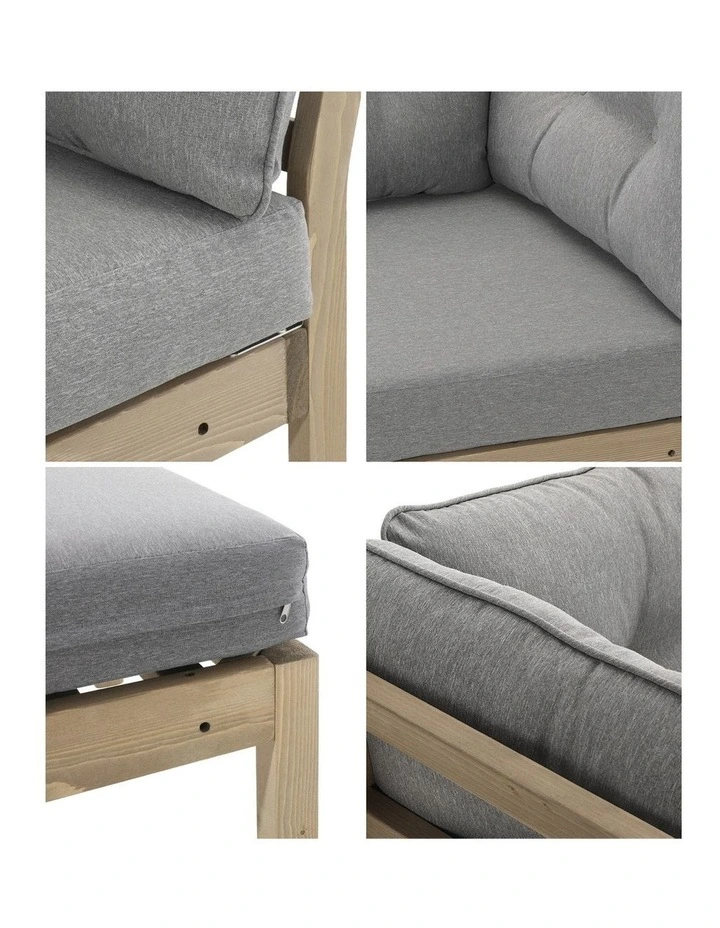 Livsip 5 Seater Outdoor Sofa Set Modular Lounge Setting Grey image 6