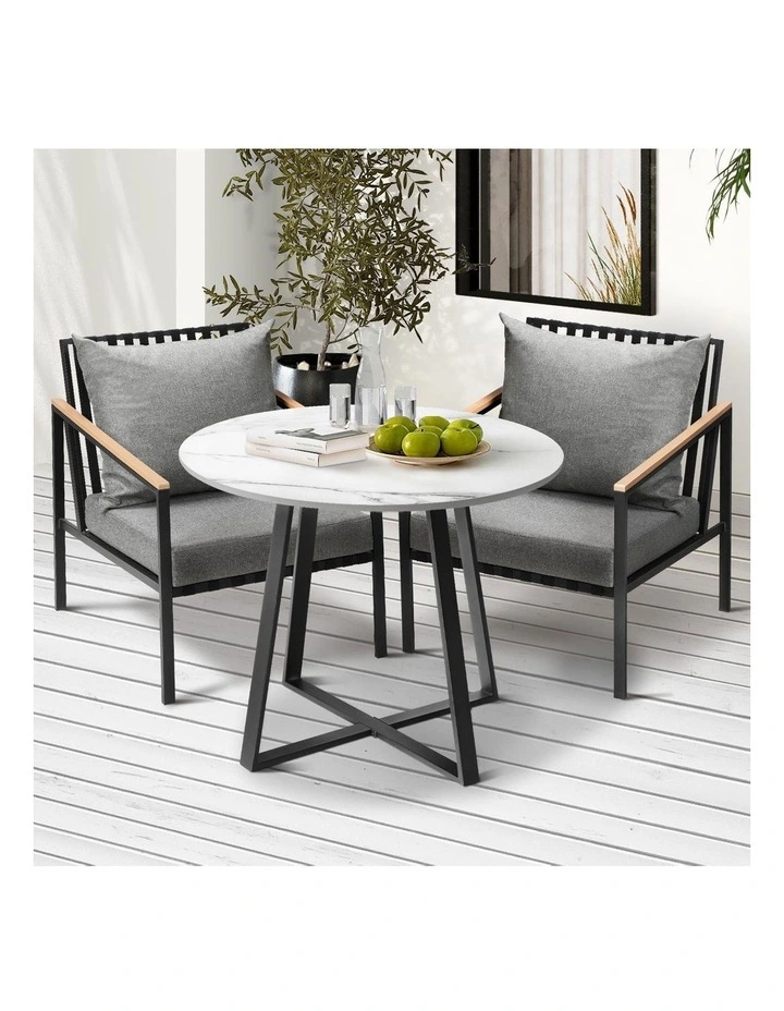 Livsip 3PCS Outdoor Dining Setting Table Sofa Chairs Patio Furniture Bistro Set image 4
