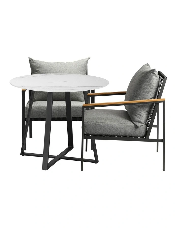 Livsip 3PCS Outdoor Dining Setting Table Sofa Chairs Patio Furniture Bistro Set image 5