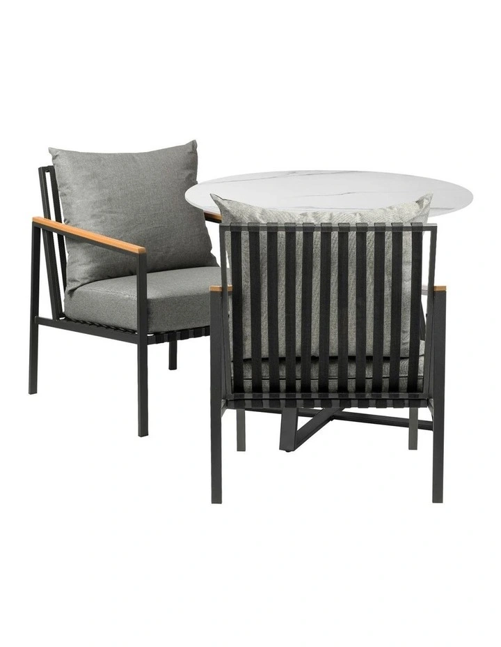 Livsip 3PCS Outdoor Dining Setting Table Sofa Chairs Patio Furniture Bistro Set image 6