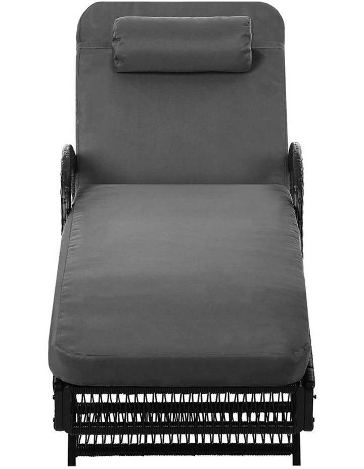 Livsip Sun Lounge Wicker Lounger Day Bed Outdoor Patio Furniture Grey image 2