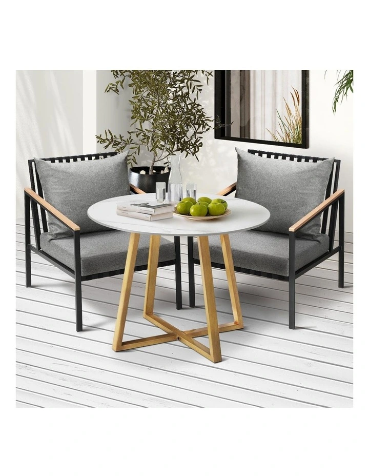 Livsip 3 Piece Outdoor Dining Setting Sintered Stone Table Patio Furniture Set image 4