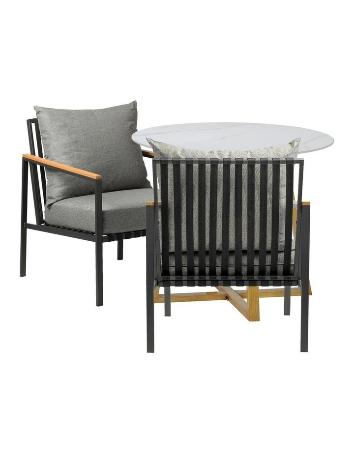 Livsip 3 Piece Outdoor Dining Setting Sintered Stone Table Patio Furniture Set image 6