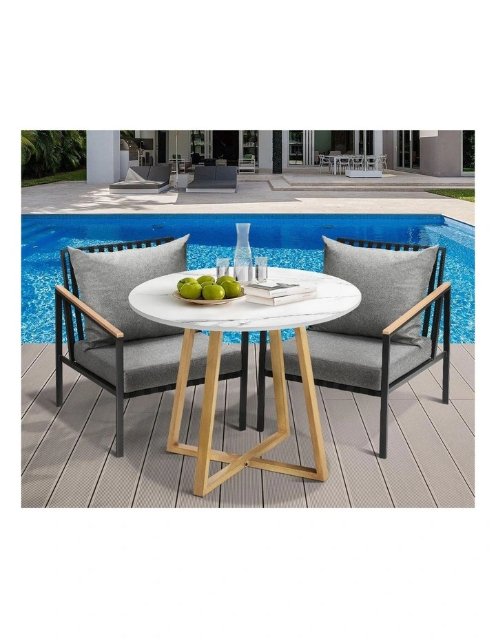Livsip 3 Piece Outdoor Dining Setting Sintered Stone Table Patio Furniture Set image 7